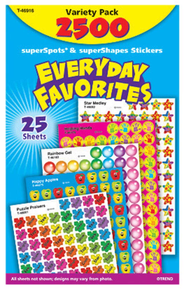 TREND enterprises  Inc. Everyday Favorites superSpots/superShapes VarPk  2500 ct - Image 1